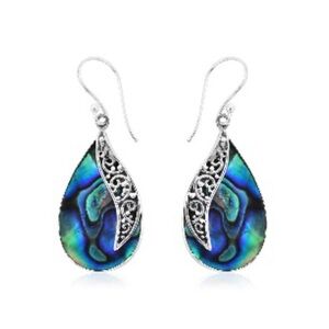 Abalone Shell set in 925 Sterling Silver with 925 scroll work.